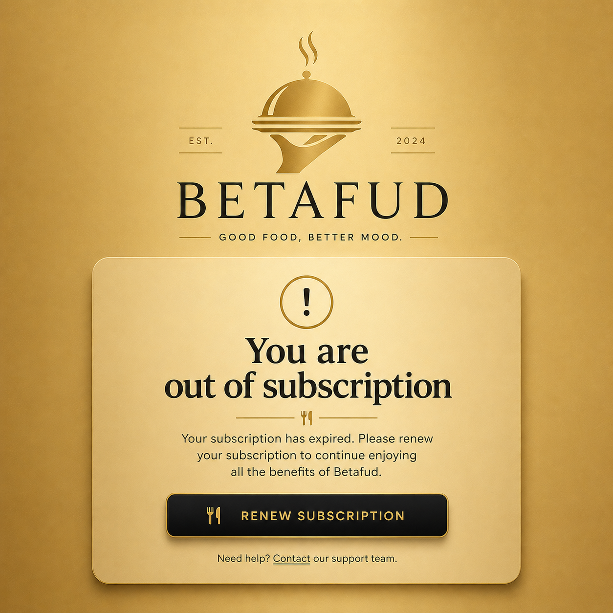 What happens when a restaurant is out of subscription?